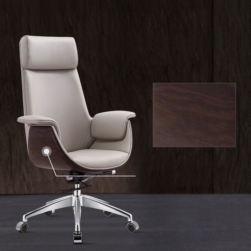 Modern Office Chair Leather Adjustable Seat Height Swivel Chair with Wheels