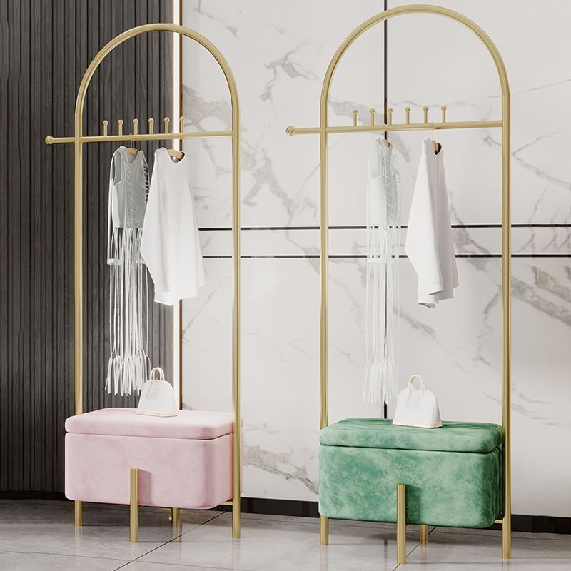 Luxurious Metallic Coat Hanger Free Standing Coat Rack with Flip Box