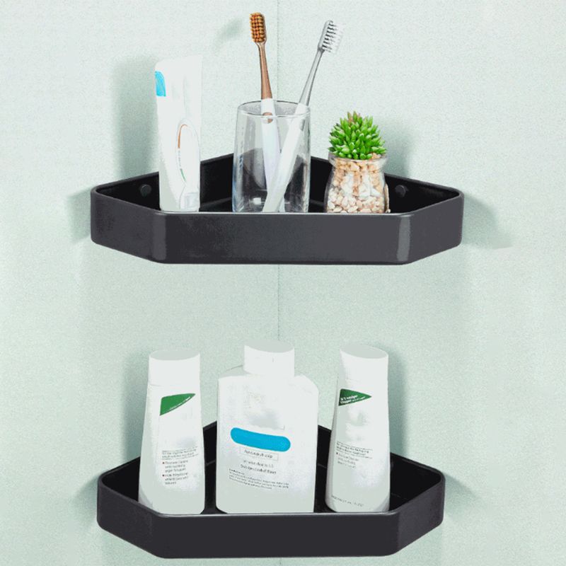 Modern Bathroom Accessory Set Matte Black/Gray Bath Shelf/Towel Bar & Paper Holder