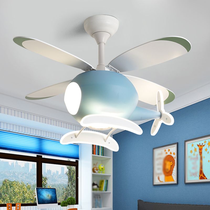 Children Style Ceiling Fan Light LED Fan Light with Acrylic Shade for Bedroom