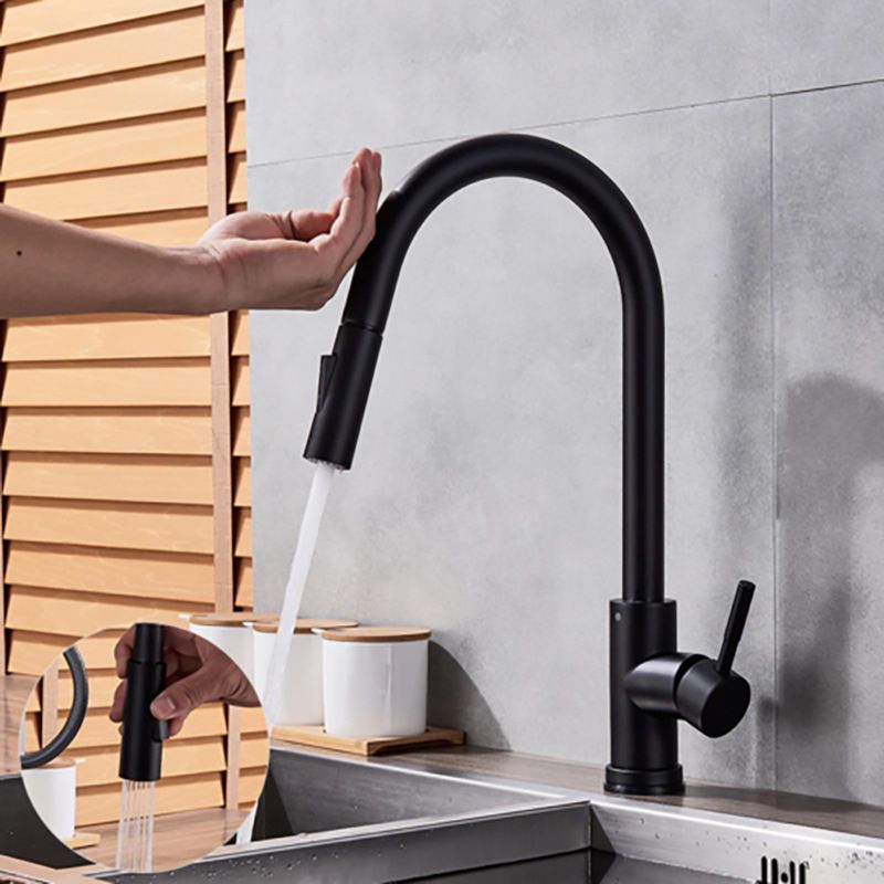 Modern Touch Kitchen Faucet Stainless Steel Single Handle Retractable Kitchen Faucet