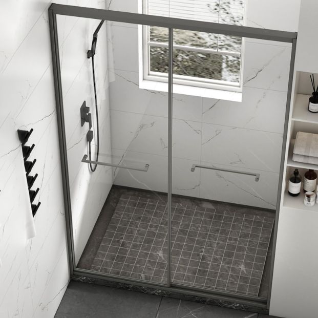Framed Double Sliding Shower Bath Door Transparent Scratch Resistant Shower Bath Door