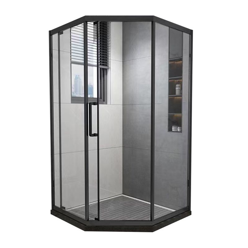 Tempered Frame Shower Doors Black Transparent Shower Bath Door