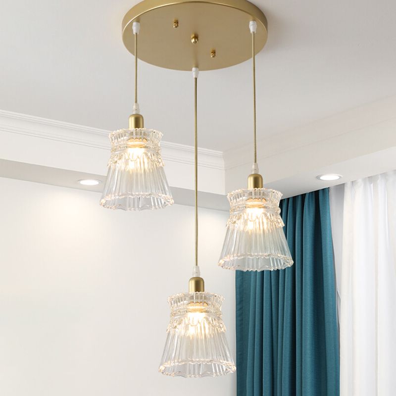 Bar Hanging Pendant Light Vintage Glass Ceiling Pendant Light with 3 Lights