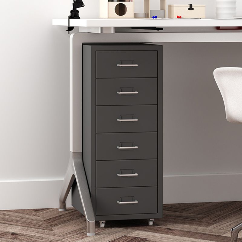 Contemporary File Cabinets Steel Frame Mobile Filing Cabinet with Wheels