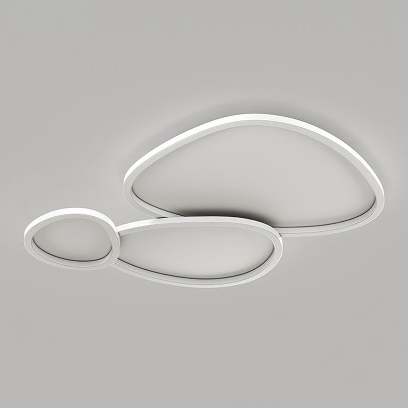 Contemporary 2 / 3 - Light LED Flush Mount Metal Linear Ceiling Flush in Matte White