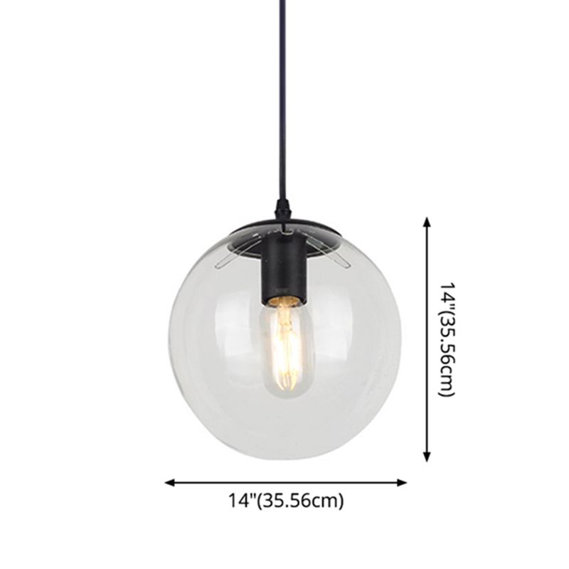 1 Light Globe Light Pendse Nordic Industrial Style Glass Lighting Lights para restaurante