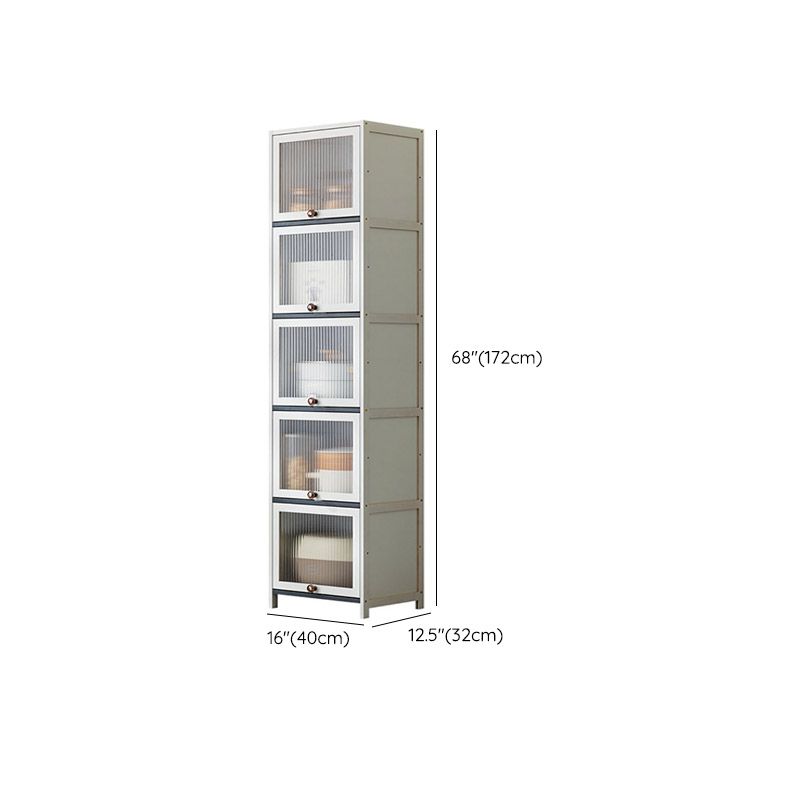 Modern Style Dining Server White Wood Dining Server with Acrylic Doors