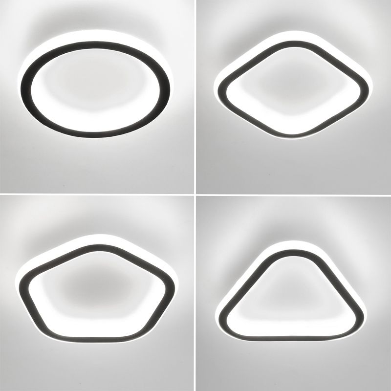 Metal Geometric Shape Flush Mount Light Modern 1-Light Flush Mount Ceiling Light