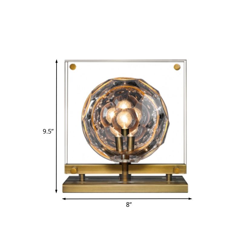 Crystal Bronze Finish Nightstand Light Gong Bell Design Modern Creative LED Table Lamp