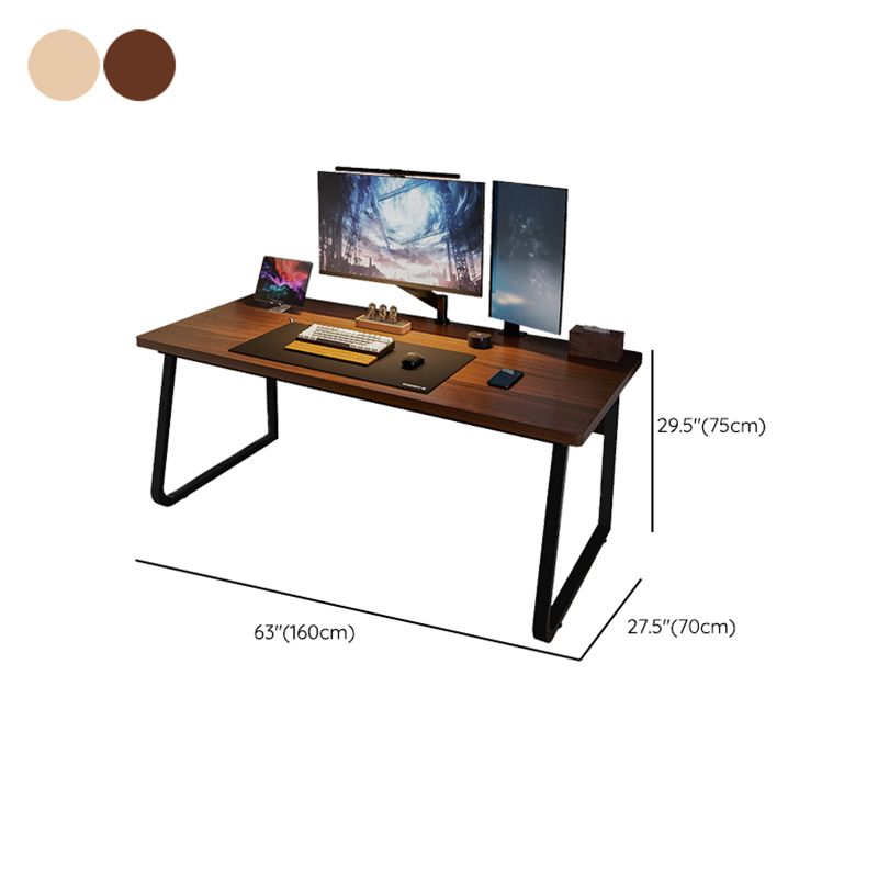 Industrial Wooden Computer Desk Cable Management Rectangular Office Desk