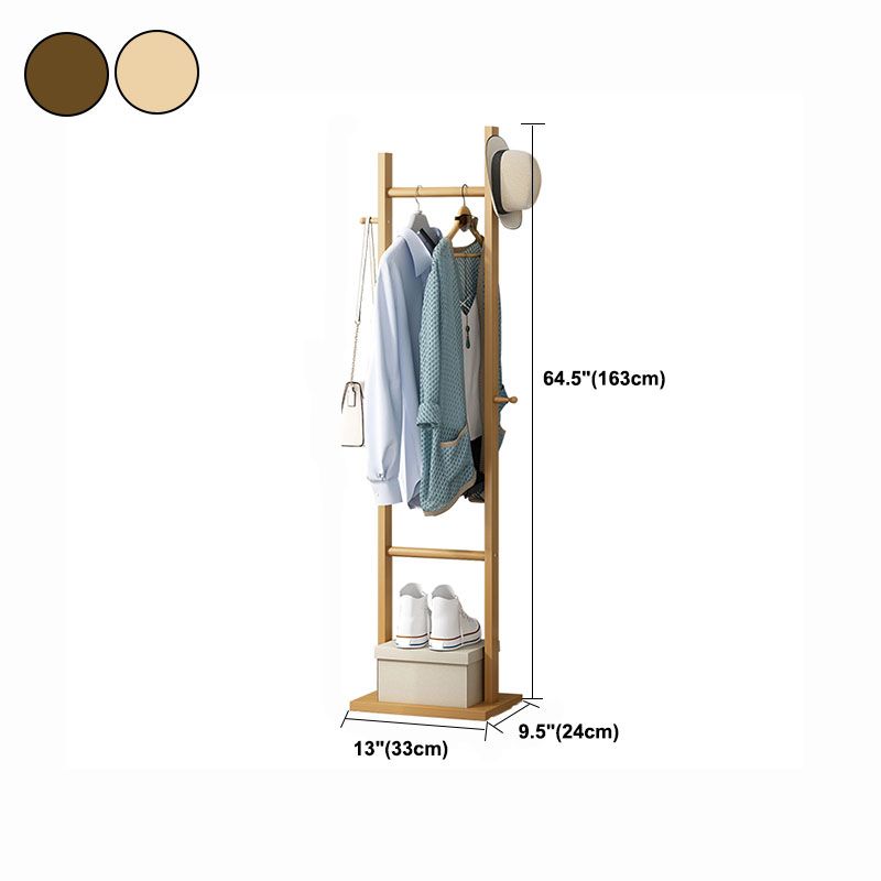 Gorgeous Free Standing Coat Rack Hanging Rail Hooks with Storage Shelf