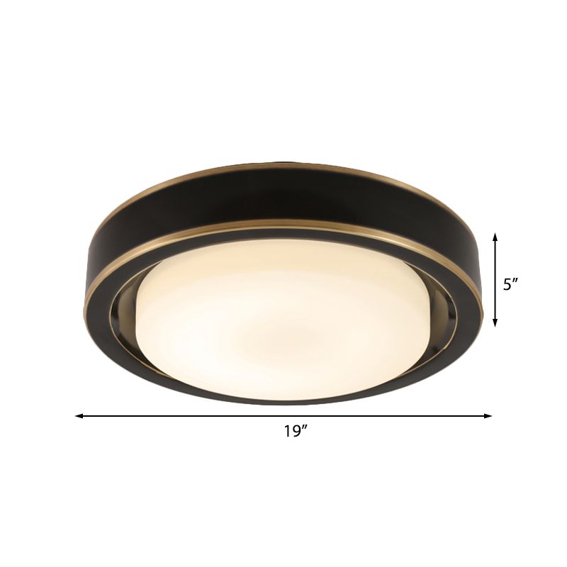 15 "/19" W ¬ †Black/Brass ¬ †Drum Ceiling Light Fassung Classic ¬ †Frosted Glas ¬ †LED ¬ †Schlafzimmer ¬ †Flush Mount ¬ †in ¬ †Weiß/Warm ¬ †Licht