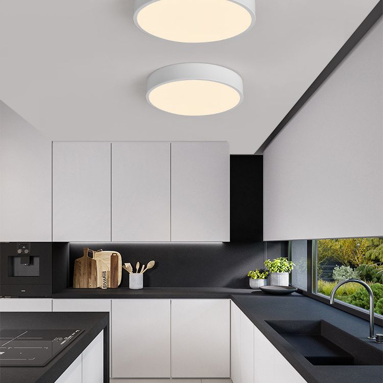 Lampada da soffitto circolare a soffitto a LED in stile nordico con paralume in acrilico