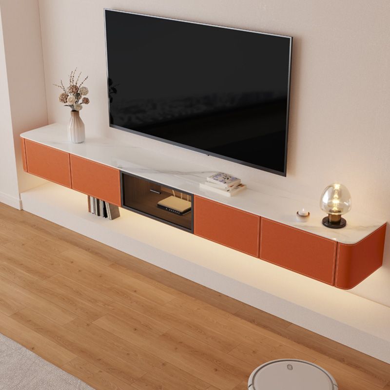 Contemporary TV Console Wall Mounted Stone Media Console for Home