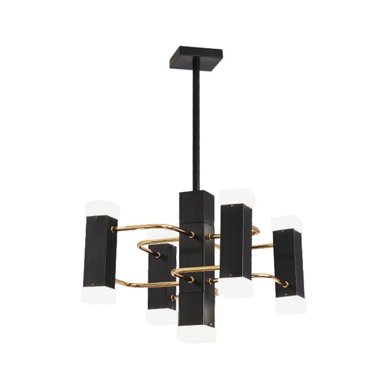 Black Sputnik Pendant Chandelier Modern 4/8 Heads Metal Suspension Light in 2 Color Light