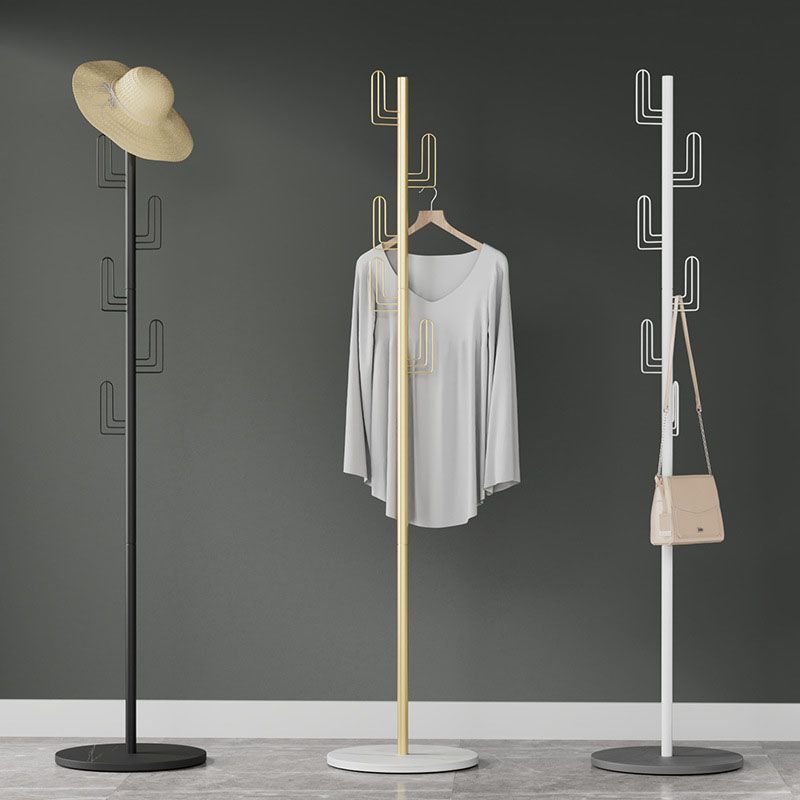 Modern Clothes Hanger Free Standing Coat Rack with Round Bottom