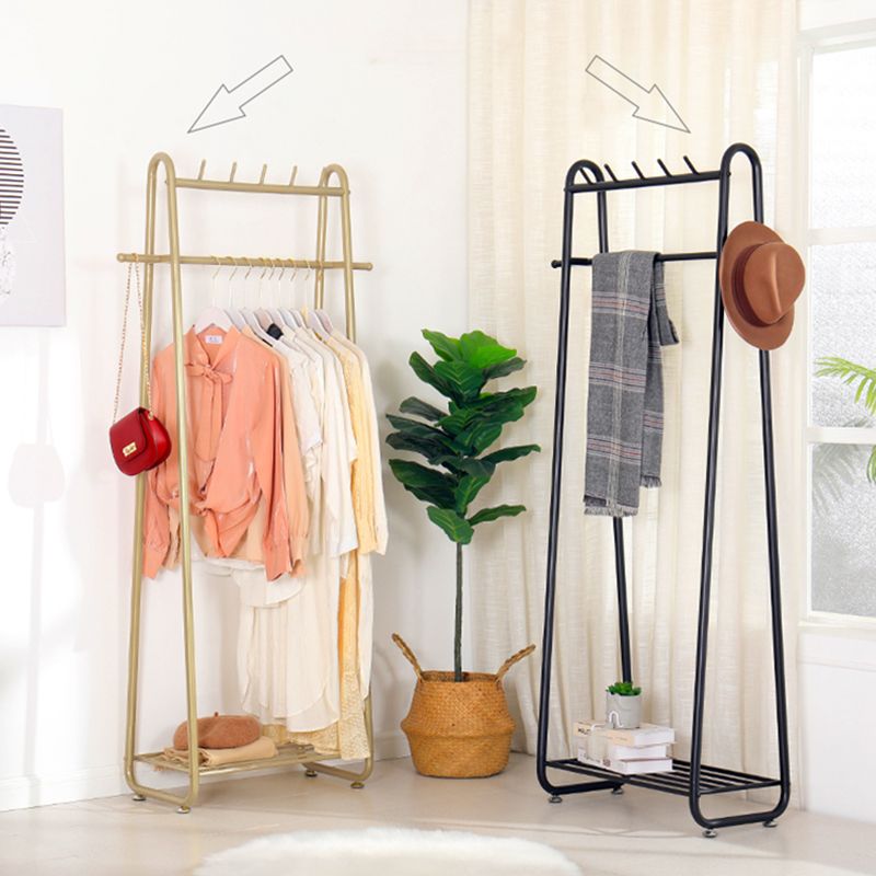 Industrial Hall Stand Metal Hooks Shelving Included Free Standing Coat Rack