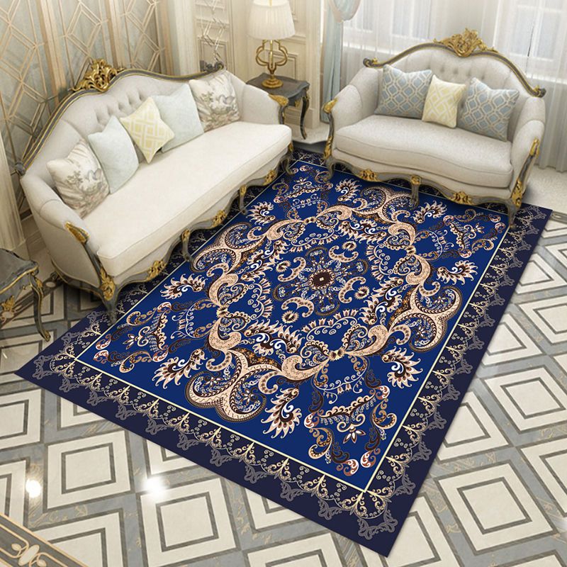 Victoria Medallion Design Rug Polyester Area Tapis Tapis sans glissement Rapier intérieur pour décoration pour la maison