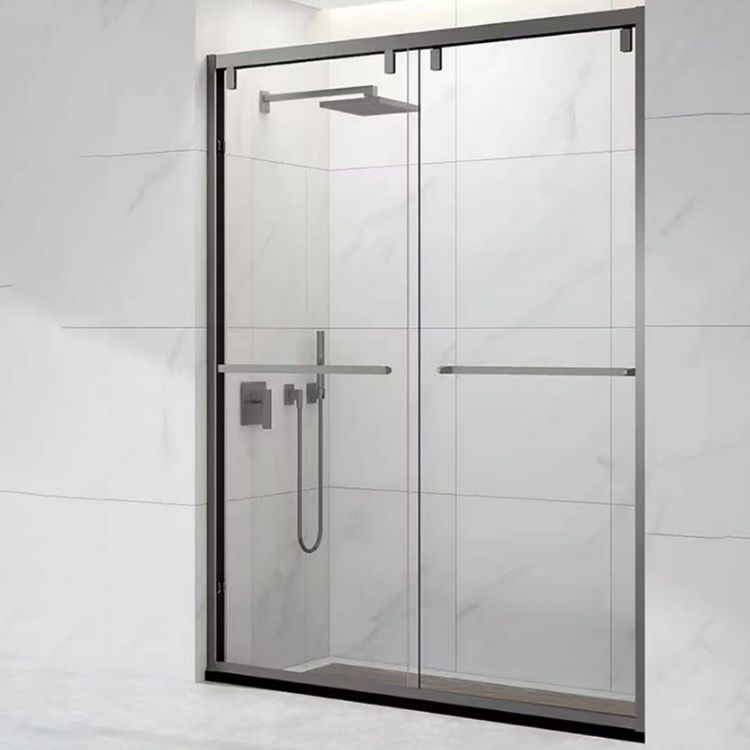 Narrow Frame Bathroom Tempered Glass Door, Double Sliding Shower Door