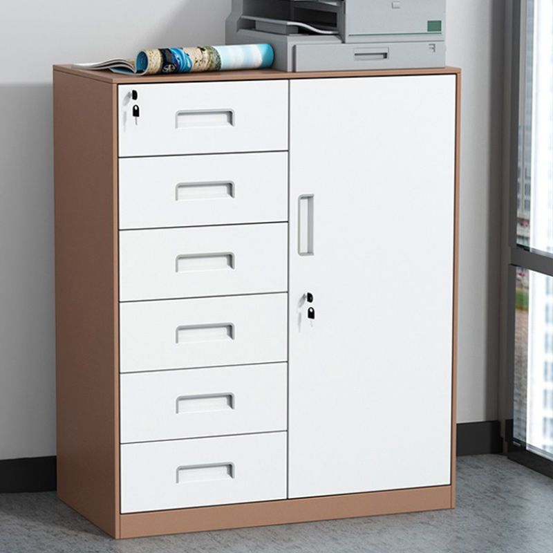 Contemporary File Cabinet Metal Frame Key Lock Lateral File Cabinet for Office