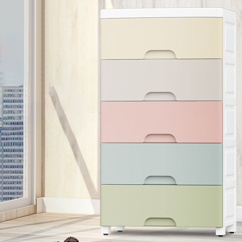 Scandinavian Vertical Kids Nightstand Plastic Nursery Dresser for Bedroom