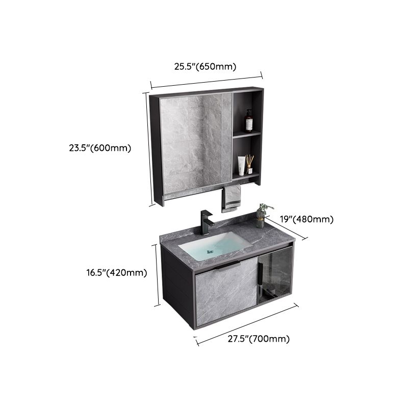 Metal Bathroom Sink Vanity Wall-Mounted Bathroom Vanity with Sink Included