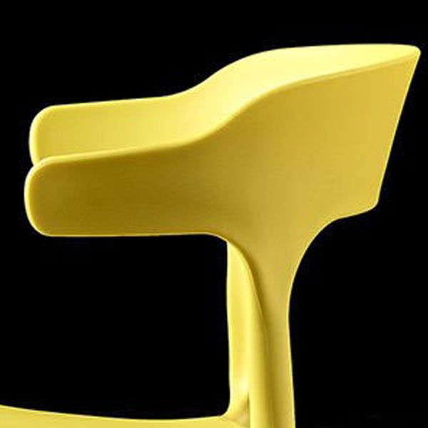 Scandinavian Plastic Restaurant Arm Chair Open Matte Finish Dining Chair