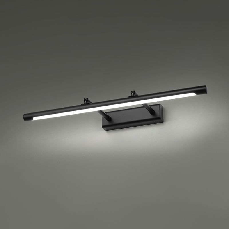 Forma lineal tocador de tocador moderno 1 luz de espejo LED de luz para baño en negro