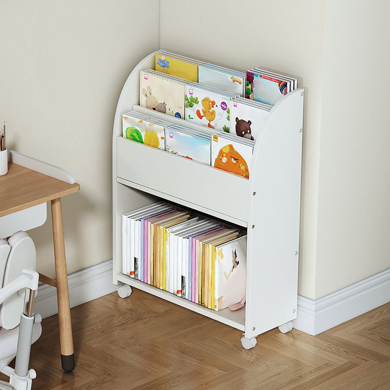 Étagère en bois contemporain en bois d'origine pour le bureau avec roues lance-roues