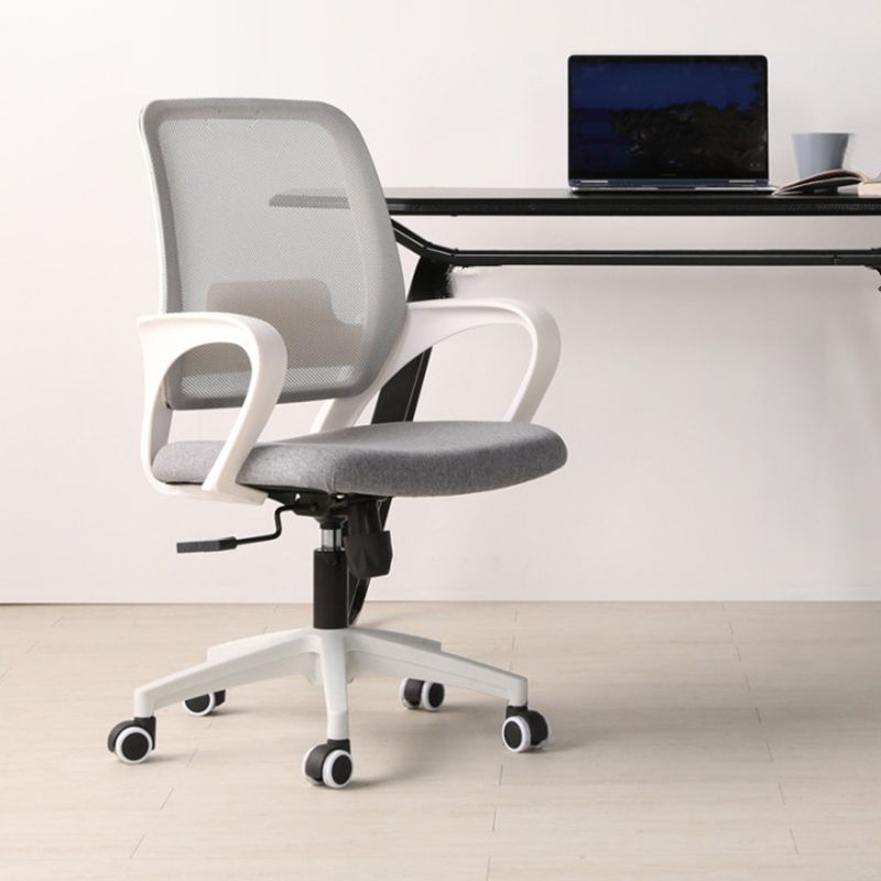 Modern Computer Chair Fixed Armrest Chair Nylon Desk Chair with Wheels