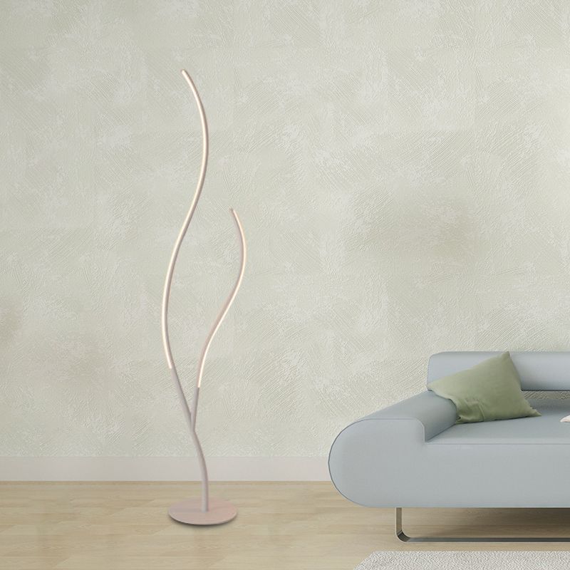 Metallic Branch-Like Floor Reading Light Simplicity Black/White LED Standing Lamp for Study Room