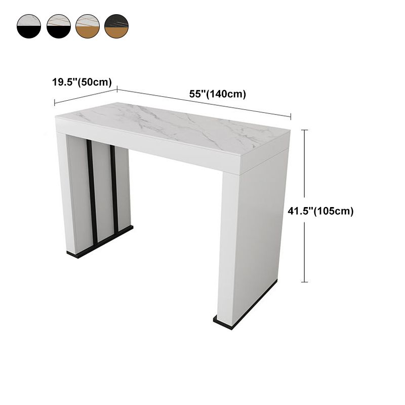 Stone Top Bar Dining Table Contemporary Bar Dining Table with Sled Base