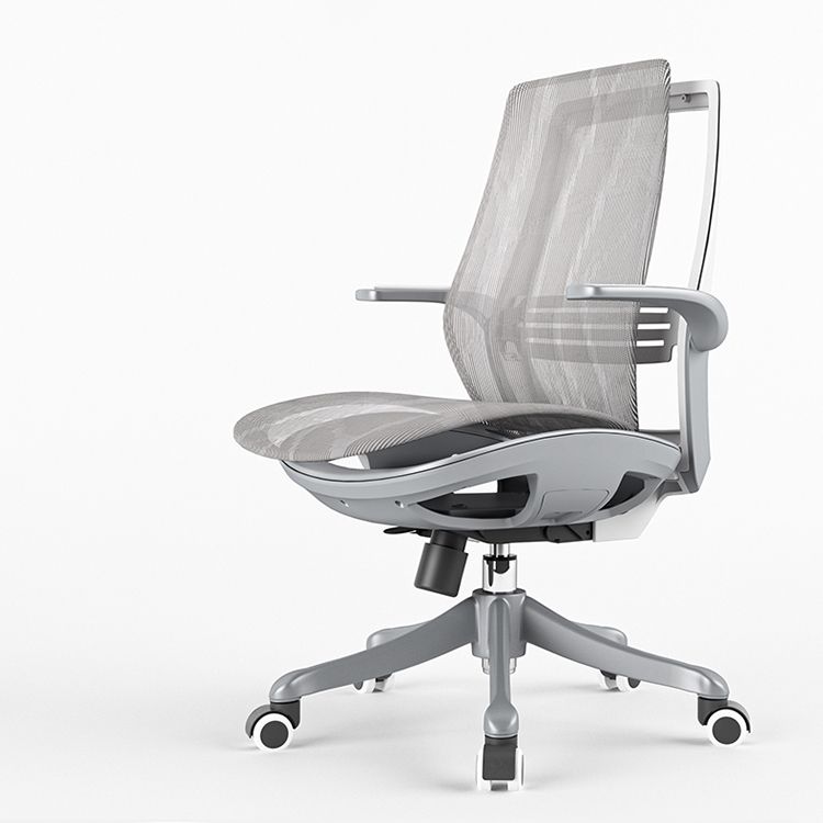 Contemporary Height-adjustable Desk Chair Gray Task Chair for Office