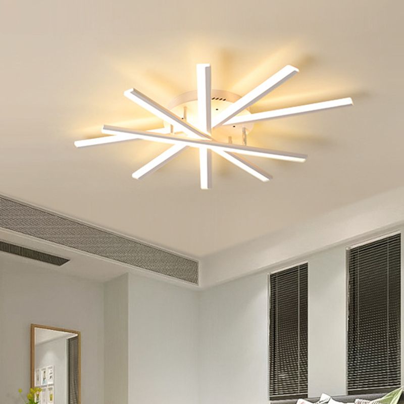 Lampada da soffitto a LED con design a spirale, moderna metallizzata, a 5/9 luci, a semi-incasso, a LED nero/bianco, in luce calda/bianca