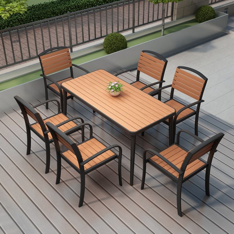 Industrial Style 1/4/5/7 Pieces Dining Set Wood Dining Table Set for Outdoor