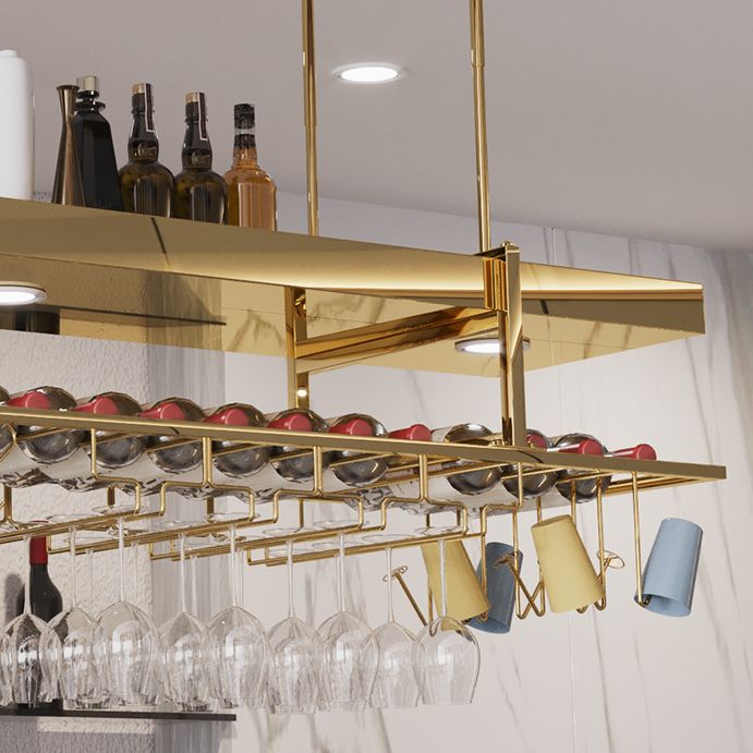 Modern Hanging Wine Rack Bottle Metal Kitchen Wine Bottle Holder