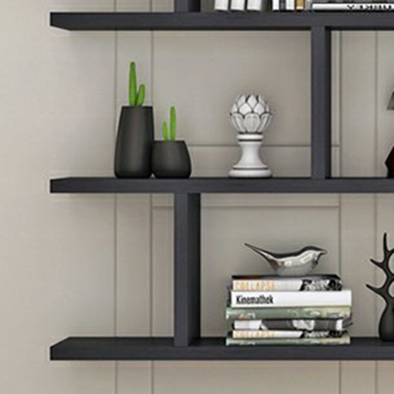 Wall Unit Open Bookcase Modern Engineered Wood Shelf Bookcase for Home