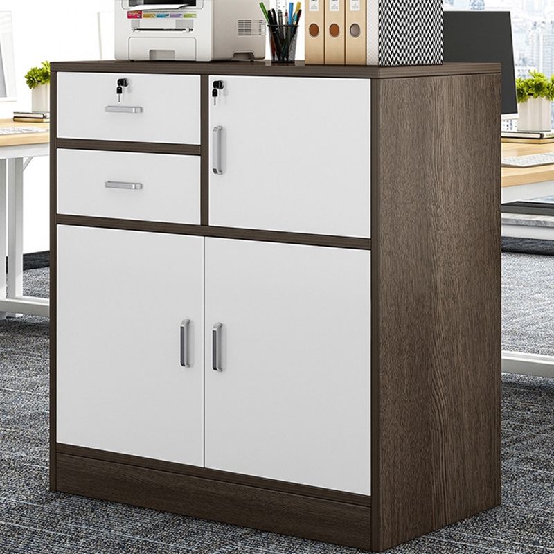 Nordic Style Vertical File Cabinet Wood Filing Cabinet for Home Office