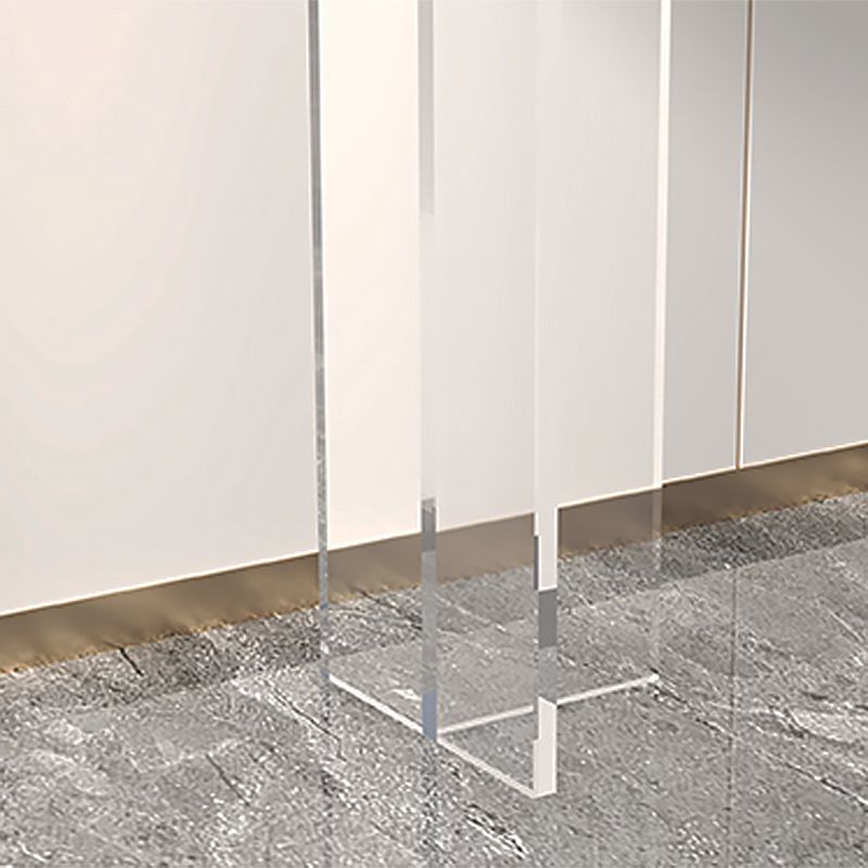 Modern Rectabgle Accent Table with Clear Acrylic Base for Hall