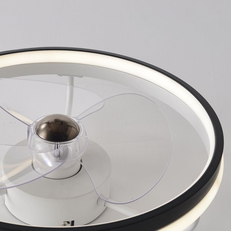 Modernism Single White/Black Ceiling Fan Lamp LED Acrylic Ceiling Fan Light