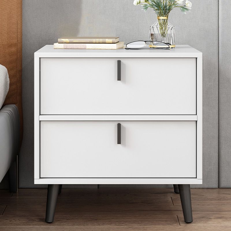 Contemporary Nightstand Faux Wood Bedside Cabinet for Bedroom