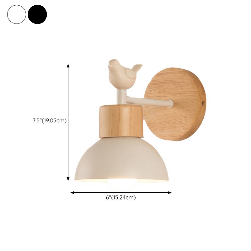 Contemporary Single Bathroom Vanity Light Shaded Bath Bar with Wood