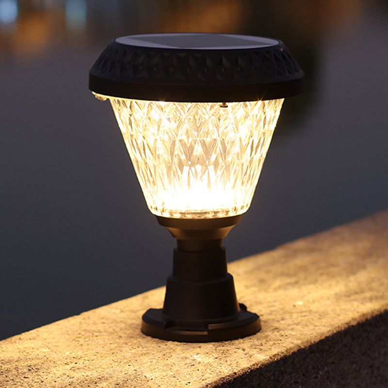 Modern Simple Plastic Pillar Lamp Waterproof Solar Energy Pillar Light for Outdoor