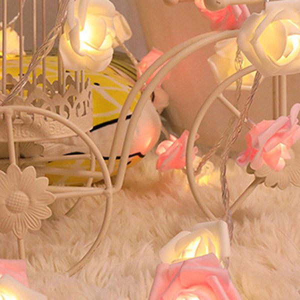 Plastic Rose String Light Kit Nordic Romantic LED Decorative Light for Bedroom