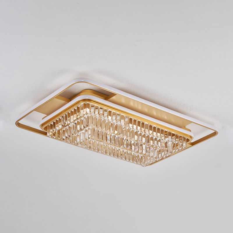 Moderne eenvoudige geometrie vorm plafondlamp ijzer kristal LED inbouw voor woonkamer