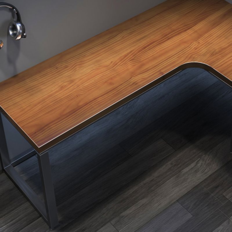 Modern Solid Wood Computer Desk L-Shape Base Home Office Desk