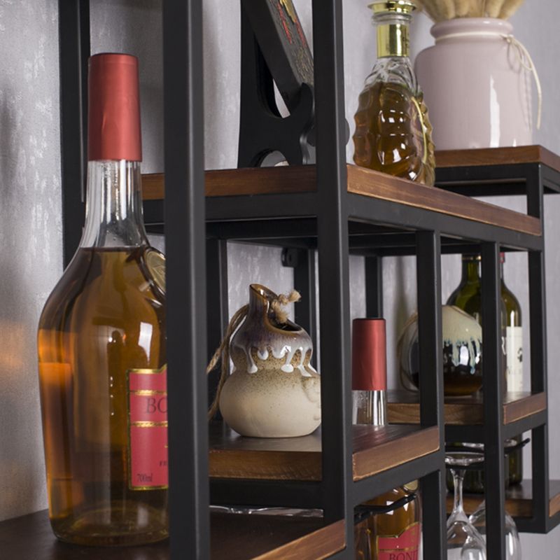 Metal Wall Mounted Wine Bottle & Glass Rack Modern Wine Rack Kit