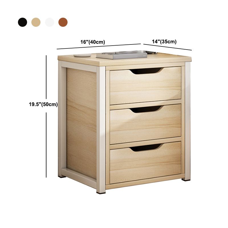 Contemporary Drawer Storage Bedside Cabinet Wood Nightstand for Bedroom