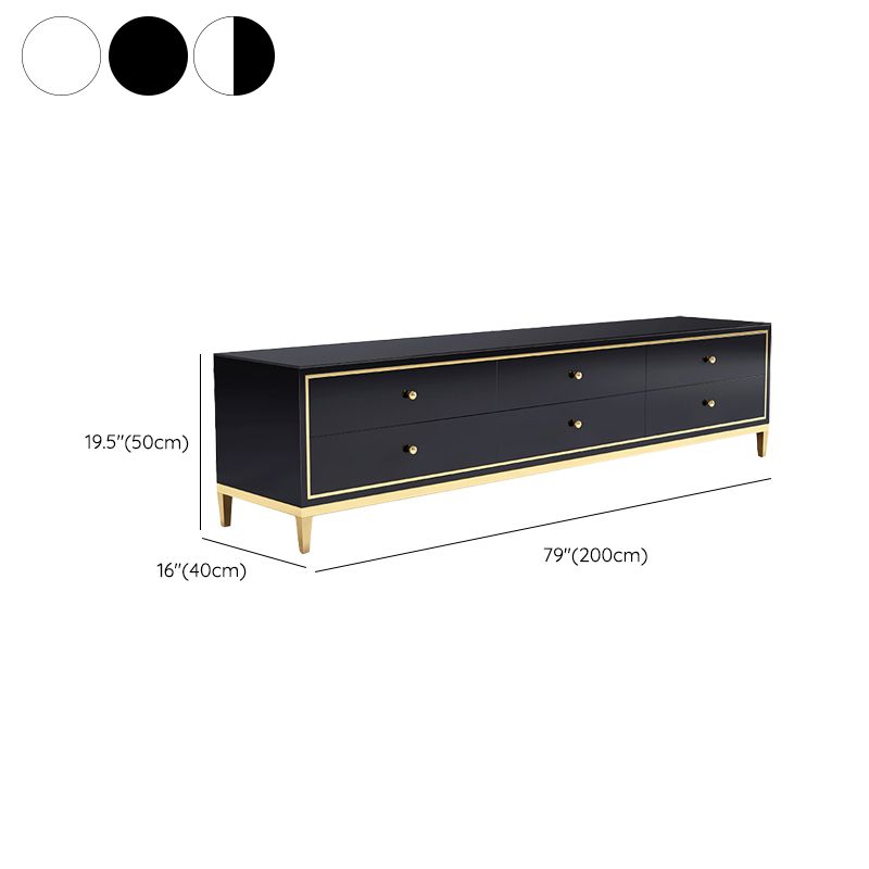 Glass Media Console Glam Media Console TV Stand with Drawers